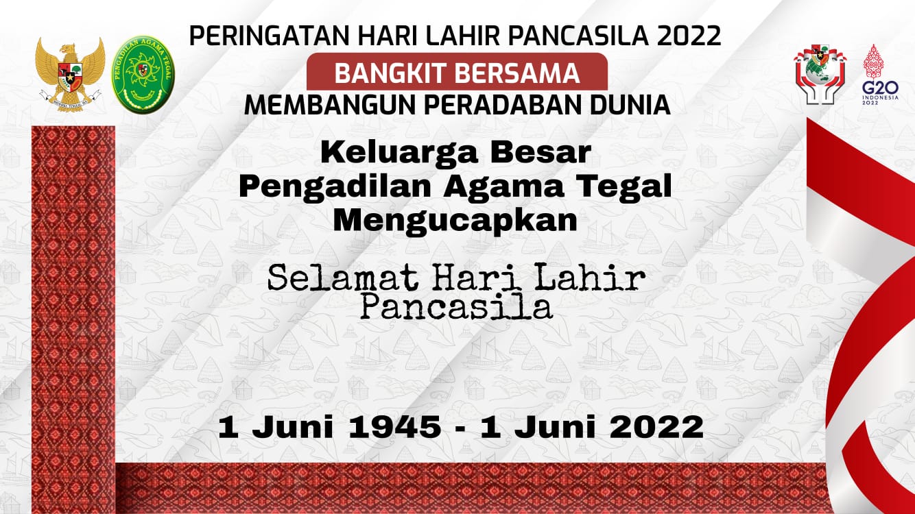 SELAMAT HARI LAHIR PANCASILA  1945 - 2022